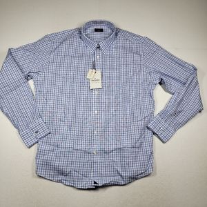 UNTUCKit XL Regular Fit Men's Long Sleeve Button Up Shirt Blue Checks New